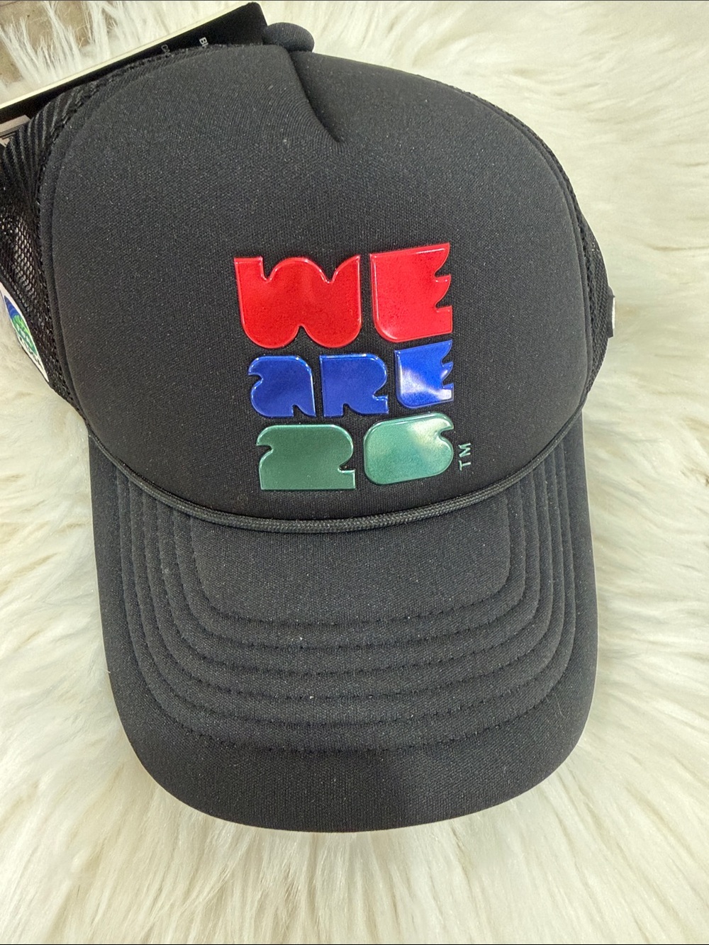 Kids Black Trucker Hat with Colorful 'We Are 26' Patch